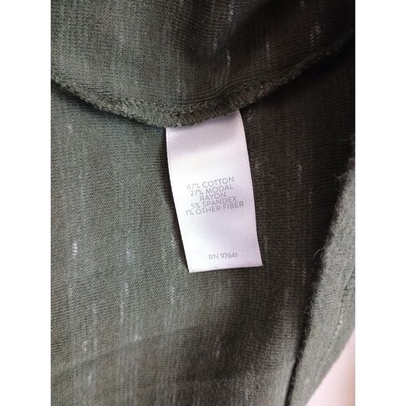 Pure Jill Dress Womens Medium Green Striped Baby Doll Skater Minimalist Knit - Picture 4 of 5